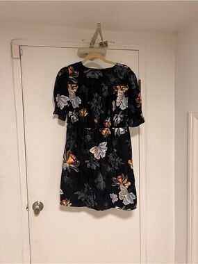 AllSaints Black Dress with Subtle Pink Logo Label